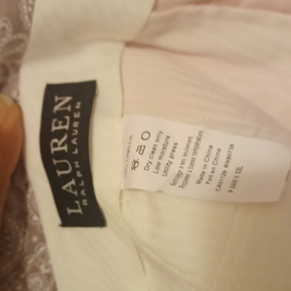 Mens Lauren Ralph Lauren 100% Pink Linen Pants - Picture 2 of 4